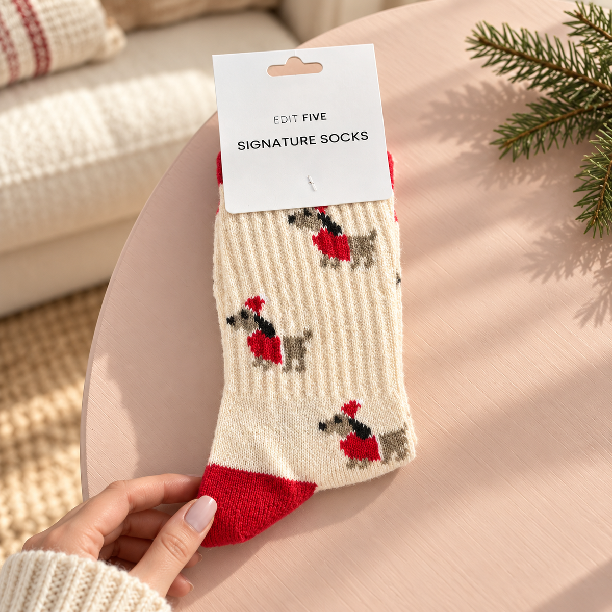 Festive Dachshund signature Christmas Socks