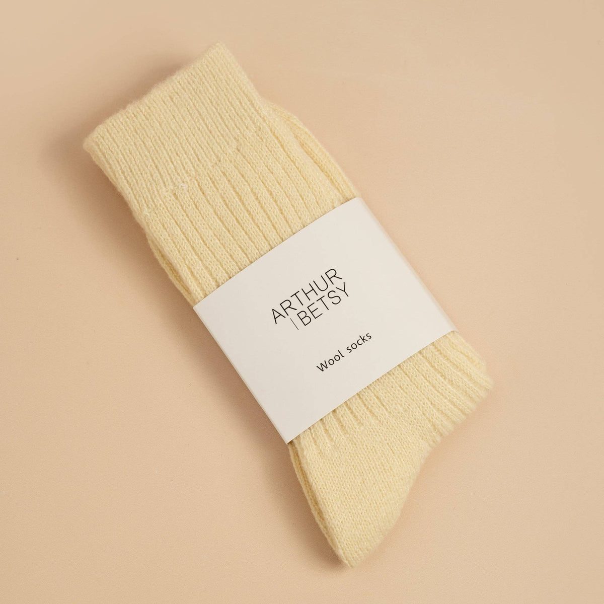 Alpaca wool socks - Cold cream